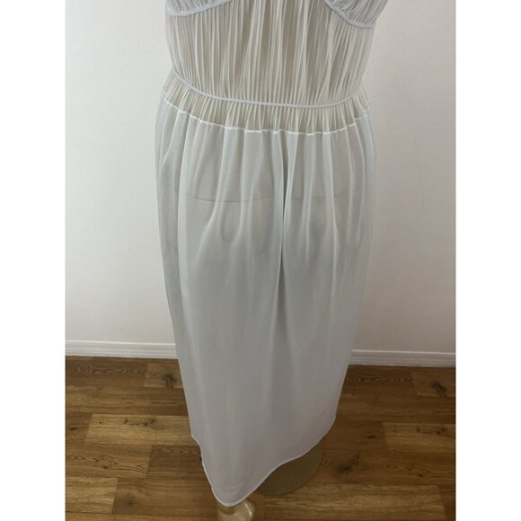 Vintage Miss Bonnie Nylon Nightgown Women's 34 Blue Sheer Long Gown - Picture 6 of 8